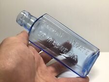 Antique Cornflower Blue Bishops Granular Citrate Of Magnesia Medicine Bottle. picture