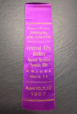 1907 45th ANNUAL REUNION CENTRAL CITY BODIES SCOTTISH RITE NY RIBBON B233 picture