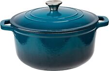 @Home Cast Iron Enameled Dutch Oven Pot with Lid 6 qt Blue picture