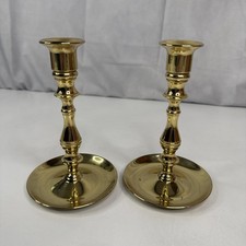 Vintage Baldwin Polished Brass Candlestick Candle Holders Heavyweight 6.5” Tall picture