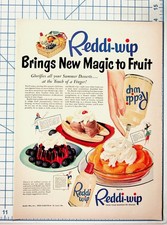 Vintage 1950s Reddi-wip Magazine Ad Fruit Desserts Milkman St. Louis MO picture