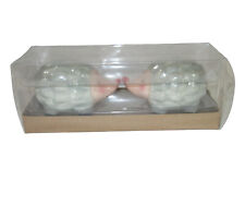 Salt Pepper Shakers Kissing Hedgehog Gray Ceramic Sealed Boxed picture