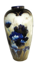 ANTIQUE R.S.PRUSSIA S & T Gorgeous Lt blue & COBALT STYLIZED FLORALS w/GILT VASE picture