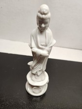 Oriental White Porcelain Figurine in Robes - Over 6 Inches Tall picture