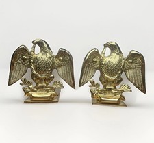 Mint Pair of Baldwin Brass Eagle Bookends Forged In USA Vintage Modern Heritage picture