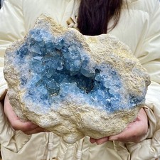 11.19LB Natural and beautiful blue crystal cave mineral sample picture
