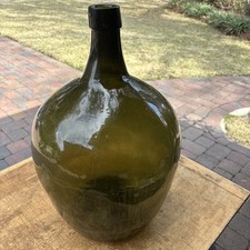 Large Antique Hand-Blown Glass, Dark Green 19”. Italy. Rare Collectible. picture