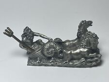 Masterworks Fine Pewter Poseidon in Chariot Brass Trident 1994 picture