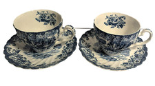 Johnson Bros Blue Ironstone  Hunting Country  2 Sets Of Cup And Saucer picture