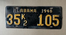 1948 Alabama AL Vintage License Plate Ambulance Hearse 35 K2 105 picture