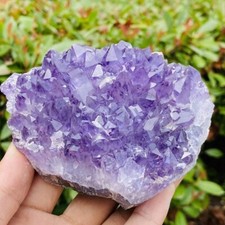 601g Natural Amethyst Rough Stone Uruguay Amethyst Cluster Block Amethyst Hole picture