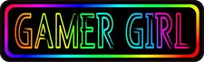 StickerTalk Gamer Girl Sticker, 10 inches x 3 inches picture
