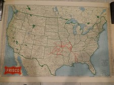 Vintage FRISCO Railroad Wall Map picture