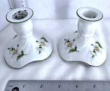 Vintage Old Foley James Kent Daisy Candle Holder Set of 2 NO CHIPS EUC picture