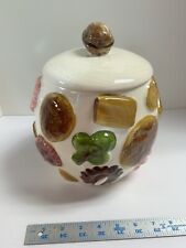 Vintage Napco Cookie Jar Cookies All Over Walnut Lid Large Size 1950's picture