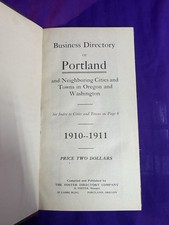 1910-1911 Portland Oregon Business Directory with receipt picture