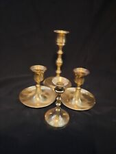 Mixed Lot of 4 Vintage Brass Candlesticks Holders Weddings Events Cottagecore picture