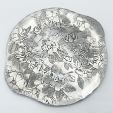 WENDELL AUGUST FORGE Vintage Magnolia Serving Tray Handmade Hammered Aluminum picture