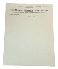 Rare Marion Shovel & Dredge Co. NOS  early 1900's Company Letterhead Stationery picture
