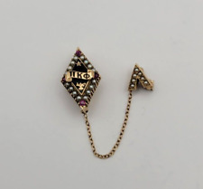 10K GOLD Pi Kappa Phi Fraternity Pin Badge w/Gems -- Vintage picture