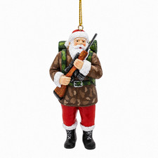 Outdoor Duck Deer Hunter Santa Claus Hunting Rifle Christmas Tree Ornament picture