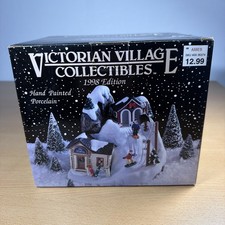 VICTORIAN VILLAGE Collectibles 1998 OLD TOWNE SKI SLOPE Porcelain VINTAGE  N77 picture