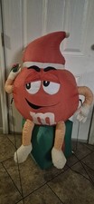 2013 Gemmy Red M&M Candy 3.5ft Airblown Inflatable Christmas Holiday Santa Hat picture