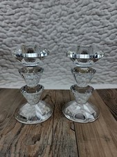 SD Simon Designs Vintage Crystal Multi Faceted Candlestick Holders Dazzling picture