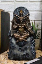 Ebros Sabbatic Goat Baphomet Pentagram Sigil Backflow Cone Incense Burner picture