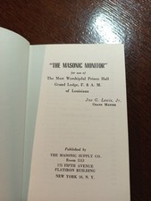 The Masonic Monitor The Most Worshipful Prince Louisiana Freemasonry masonic/818 picture