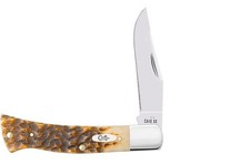 CASE XX KNIVES JIGGED AMBER BONE AXE HANDLE POCKET KNIFE #10799 USA picture