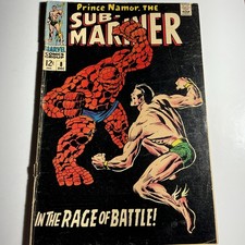 Sub-Mariner #8 1968 VG John Buscema Thing Vs. Sub-Mariner Marvel Silver Age Book picture