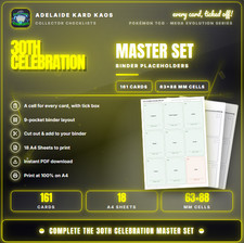 Pokemon - 30th Celebration Masterset Placeholder Checklist - pdf printable sheet picture