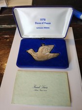 1978 Gorham Sterling Silver Dove Of Peace Christmas Ornament W/BOX & COA picture
