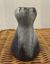 Vintage 1960’s Black & Gray  Marble Stone Candle Holder W Brass Insert picture