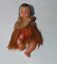 Antique Mini Bisque Doll Hawaiian Hula Girl 3