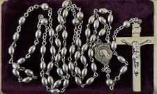 VINTAGE SOLID STERLING SILVER ROSARY 20