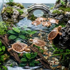 5Pcs Floating Turtle Figurines Simulation Ornament for Aquarium Fish Tank Decor picture