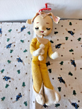 1950s 1960s Kitch Bunny Pixie Knee Hugger Elf Stockinette Japan Sticker Yellow picture