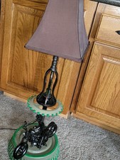 Handcrafted Automotive Camshaft Industrial Steampunk Gears Table Lamp Motorcycle picture