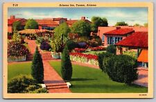 Arizona Inn Tucson Arizona Birds Eye View Flower Garden Motel Vintage Postcard picture