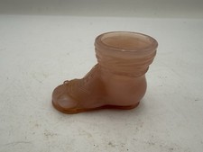 BOYD GLASS CROWN TUSCAN PINK HOBO SHOE TOOTHPICK HOLDER E173 picture