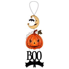Sunset Vista Designs Halloween Boo Hanging Sign, Pumpkin Orange picture