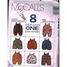 Vintage McCalls 7829 Infants Jumpsuit Romper Sewing Pattern 8 Great Looks S-XL picture
