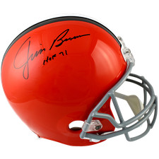 Jim Brown Autographed Cleveland Browns Deluxe Full-Size Replica Helmet w/ HOF 71 picture