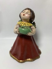 Vintage THUN Bozner Engel Italy Red Singing Angel Candle Holder 6 In picture