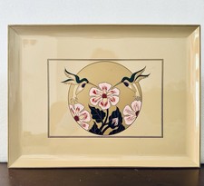 Vintage Otigiri Japanese Lacquerware Tray “Enchantment : Hummingbirds In Flight” picture