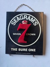 Vintage Seagram's 7 Crown Whiskey 3D Plastic Bar Advertising Sign Display picture