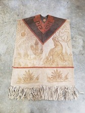 Gomez R Genuine Leather Handmade Western Mexican Poncho, Chaps & Hat Set picture