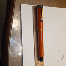 Parker Vintage Orange Doufold Fountain Pen Senior size picture